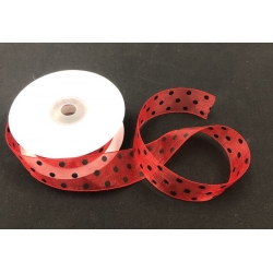 Organza Polka Dots Red 1"  25yds.